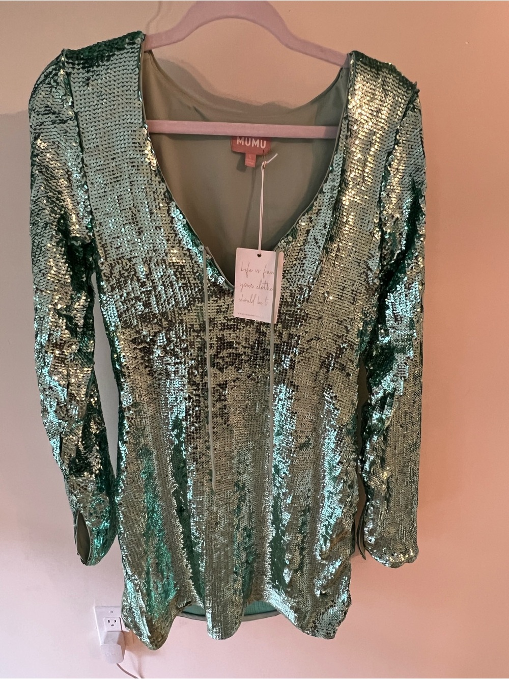 Show Me Your MuMu Green Sequin Mini Dress